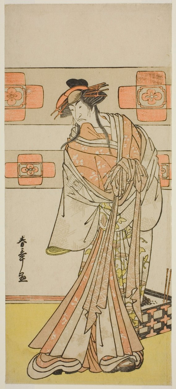 Näyttelijä Ichikawa Monnosuke II Renegade-munkki Seigenin haamuna näytelmässä Edo no Hana Mimasu Soga, esitettiin Nakamura-teatterissa toisena kuukautena, 1783 tekijältä Katsukawa Shunsho