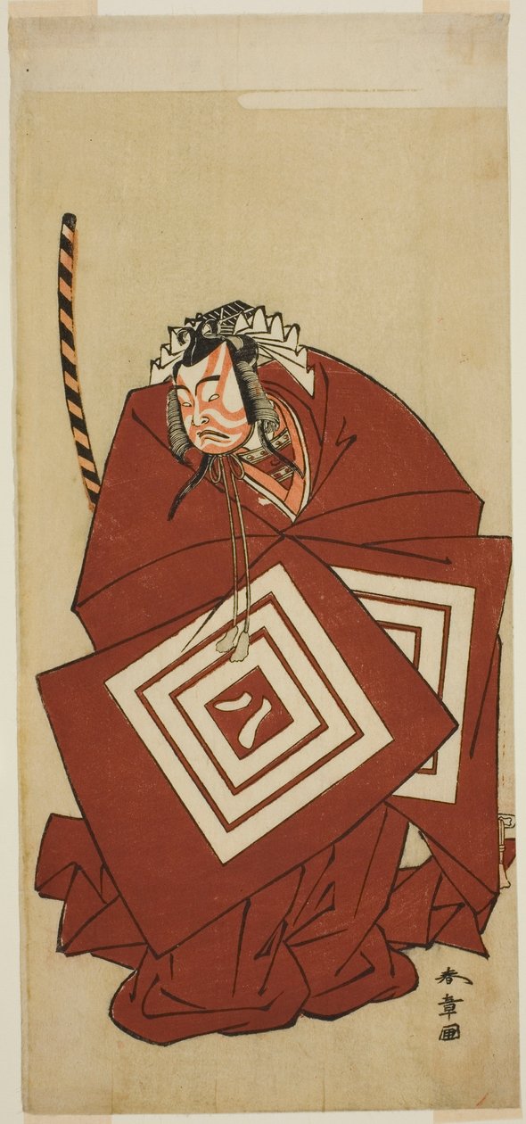 Näyttelijä Ichikawa Yaozo II Hachio-maru Aratorana näytelmässä Chigo Sakura Jusan Kane, esitettiin Ichimura-teatterissa yhdestoista kuukaudessa, 1774 tekijältä Katsukawa Shunsho