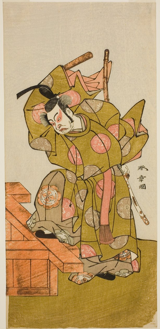 Mukana Uzaemon Ichimura, tohtori X avustajana musta mestari te Pay Kukkien ja lumen musta mestari esityksen muodossa te Ichimura tee Gate th, 1776 tekijältä Katsukawa Shunsho