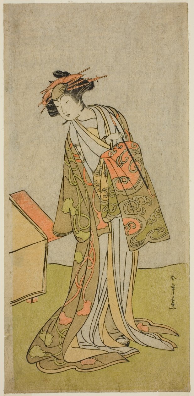 "Sukeroku on sukua Tsuzakuralle." Gate th, 1776 tekijältä Katsukawa Shunsho