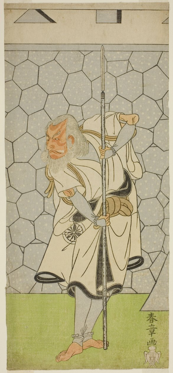 Tee Ac ja r Ogi Matsumoto Good As Kikuchi Hyogo Nari Kage Jäsen Te Pay Revenge Chuko Kagami, esiintyy Te Nakamura Te r Member Te xth Gate th, 1770 tekijältä Katsukawa Shunsho