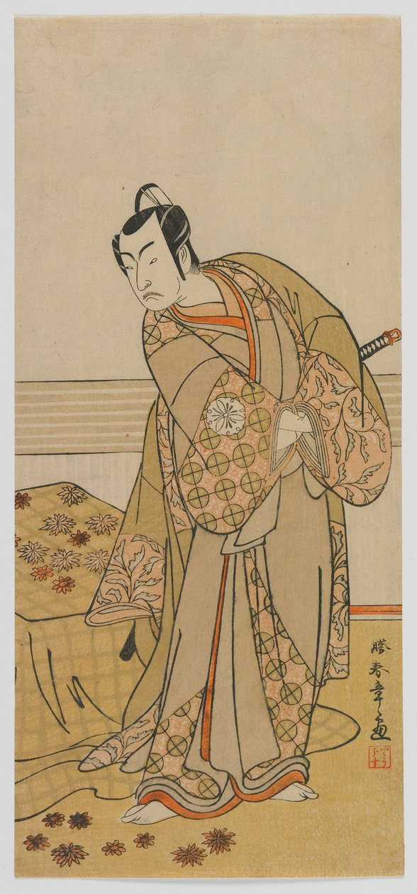 Näyttelijä Matsumoto Koshiro IV, Edo-kausi, 1770-luvun loppu (värillinen puupalikkaprintti) tekijältä Katsukawa Shunsho