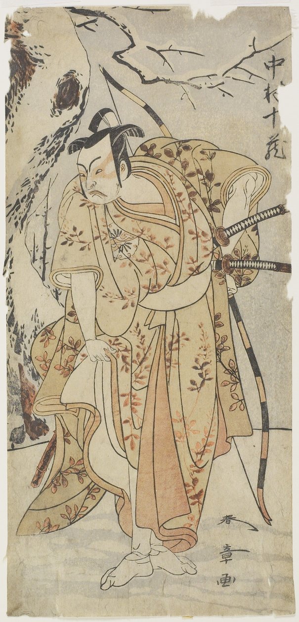 Näyttelijä Nakamura Ju_zo_ samurain roolissa tekijältä Katsukawa Shunsho