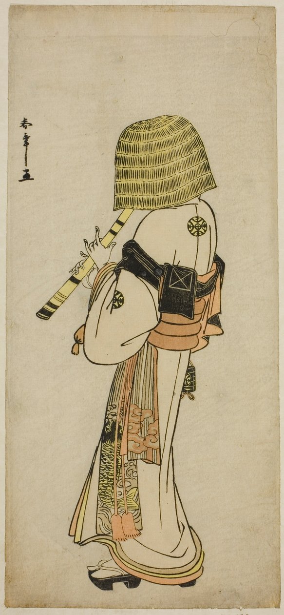 Näyttelijä Nakamura Nakazo I Kakogawa Honzona komuso-asussa näytelmässä Kanadehon Chushingura, esitettiin Ichimura-teatterissa seitsemäntenä kuukautena, 1783 tekijältä Katsukawa Shunsho