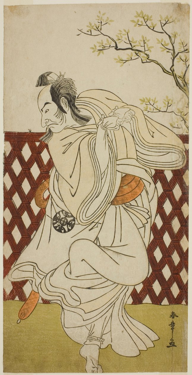 Näyttelijä Nakamura Nakazo I Sakon-gitsunea näytelmässä Hana-zumo Genji Hiiki, esitettiin Nakamura-teatterissa yhdestoista kuukaudessa, 1775 tekijältä Katsukawa Shunsho