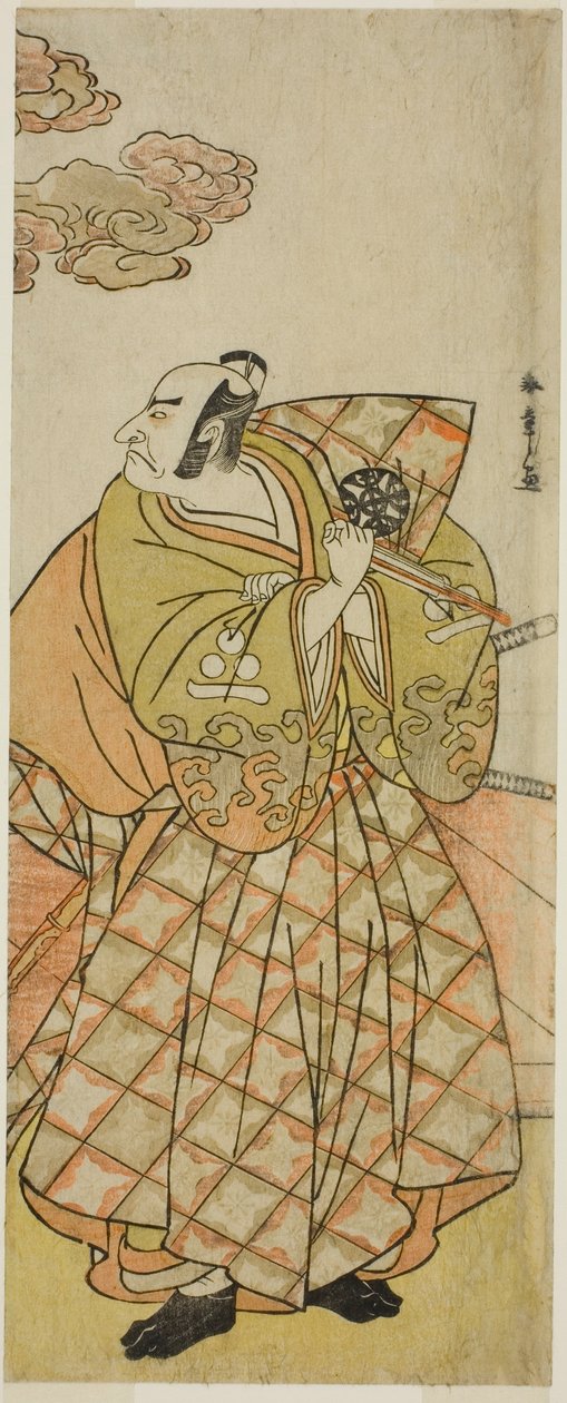 Näyttelijä Nakamura Nakazo I Watanabe no Tsunana näytelmässä Shitenno Tonoi no Kisewata, joka esitettiin Nakamura-teatterissa yhdestoista kuukaudessa, 1781 tekijältä Katsukawa Shunsho