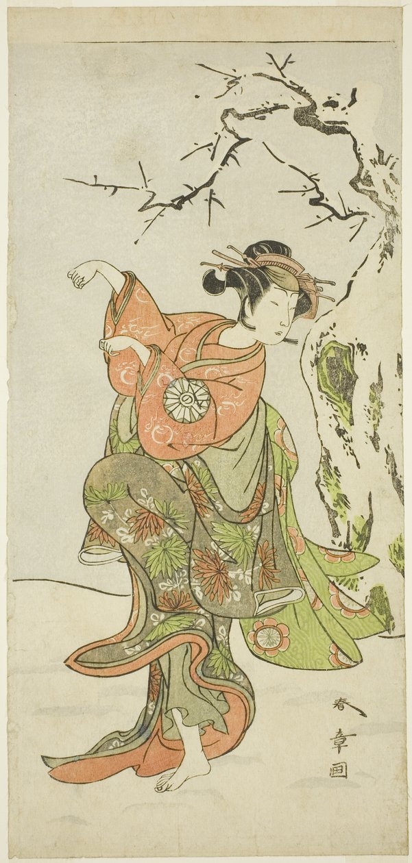 Näyttelijä Nakamura Noshio I Kettuvaimona Furuista tanssisarjassa (Shosagoto) näytelmän Izu-goyomi Shibai no Ganjitsu (Izu-kalenterin ensimmäinen esityspäivä) toisessa osassa, esitettiin Morita-teatterissa alusta alkaen Päivä yhdestoista ma tekijältä Katsukawa Shunsho