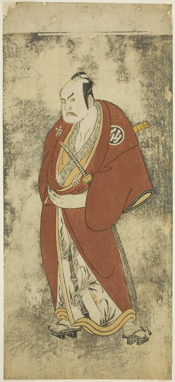 Näyttelijä Nakamura Sukegoro II Kaminari Shokurona Joruri "Gonin Otoko" -elokuvassa (Viisi ritarillista yleistä), näytteli yhtenä näytöksenä Ayatsuri Kabuki Ogissa (Kabukin tuulettimen mestaruus), Esitettiin Nakamura-teatterissa 20. päivästä lähtien. Seits tekijältä Katsukawa Shunsho