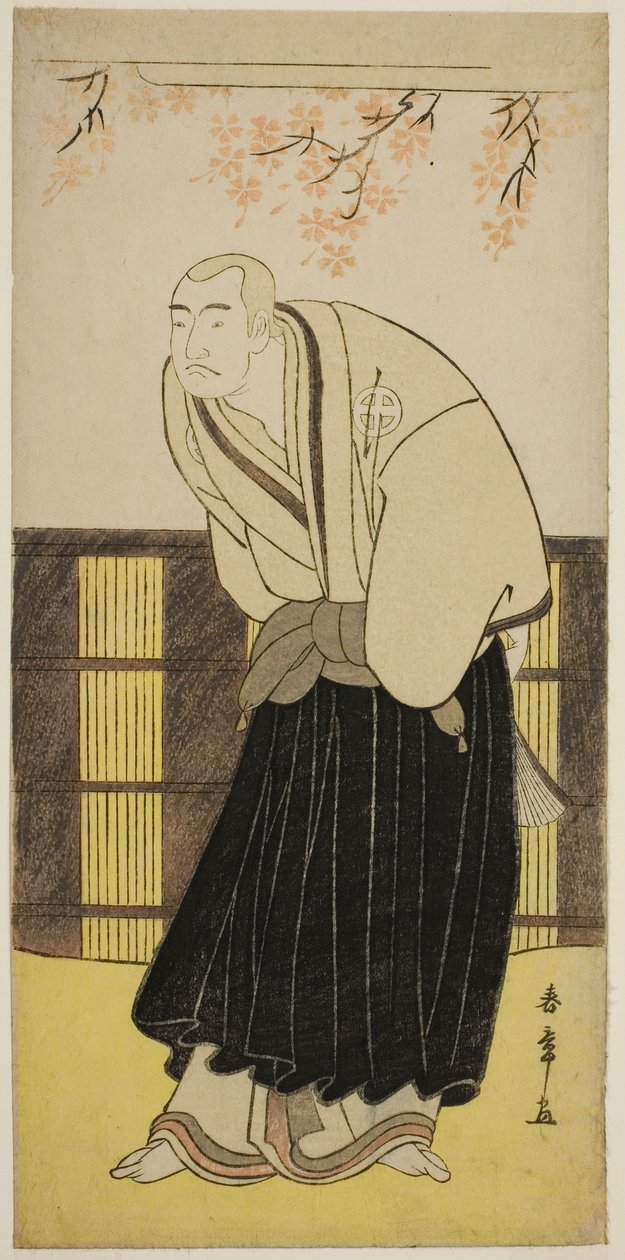 Näyttelijä Otani Hiroji III munkki Izayoibon roolissa näytelmässä Keisei Katabira ga Tsuji, esitettiin Ichimura-teatterissa seitsemännessä kuussa, 1783 tekijältä Katsukawa Shunsho