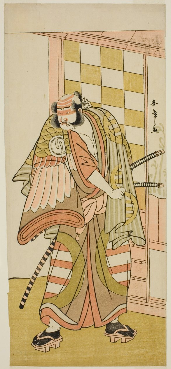 Oh c ja r Sawamura Sojuro Hyvä Kuten Kobayashi no Asahina Saburo jäsen Te Pay Kaku on hyvä Komachi Soga, Perfor med At Te Nakamura Te r Member Te Ima d mon th, 1781 tekijältä Katsukawa Shunsho