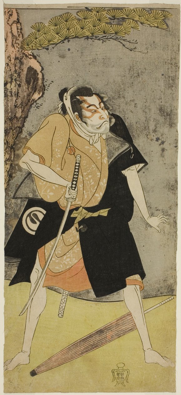 Näyttelijä Sawamura Sojuro II lainsuojattomana tekijältä Katsukawa Shunsho