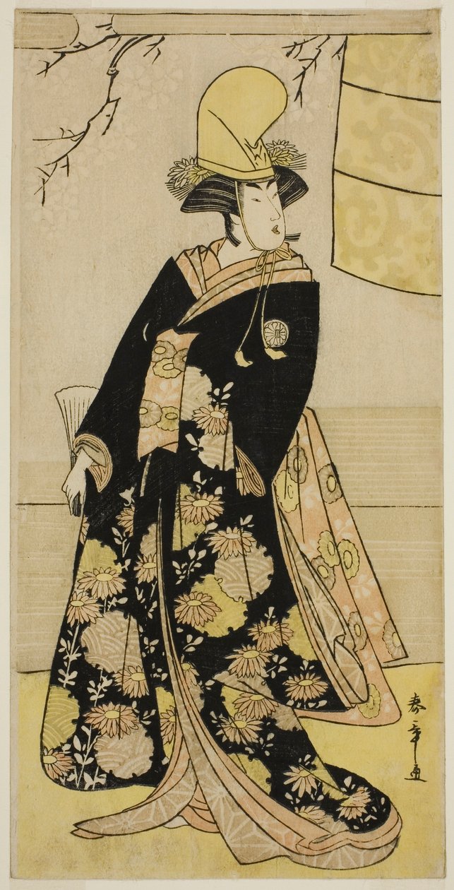 Näyttelijä Segawa Kikunojo III Shirabyoshi-tanssijana Musume Dojo-jissa näytelmässä Edo no Hana Mimasu Soga, esitettiin Nakamura-teatterissa neljännessä kuukaudessa, 1783 tekijältä Katsukawa Shunsho