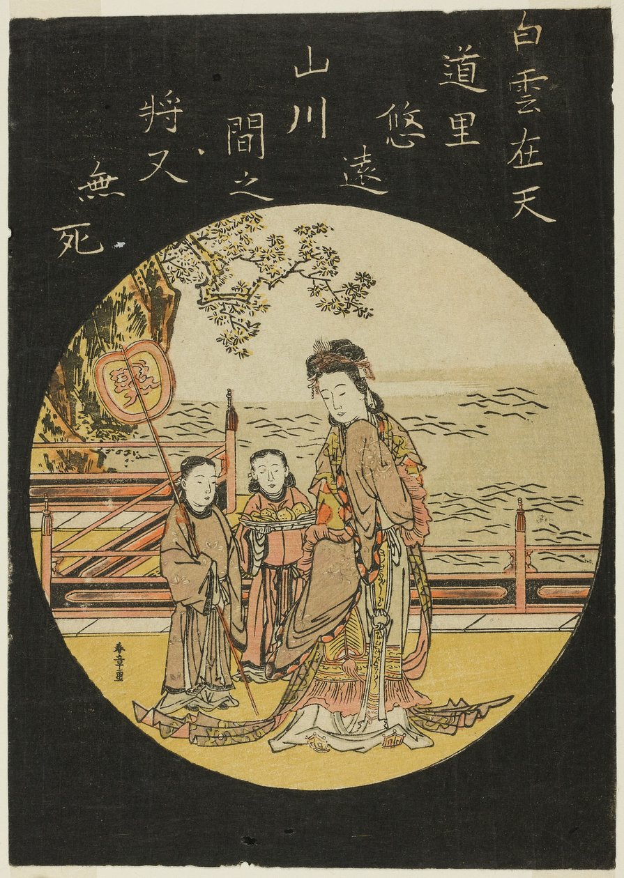 Kiinalainen kuolematon Seiobo (C: Xi Wang Mu, lännen kuningatar) tekijältä Katsukawa Shunsho