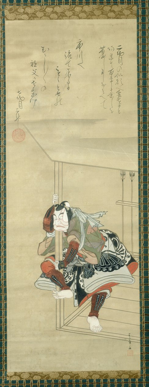 Kabuki-näyttelijä Ichikawa Danjûrô II (1689-1758) tekijältä Katsukawa Shunsho