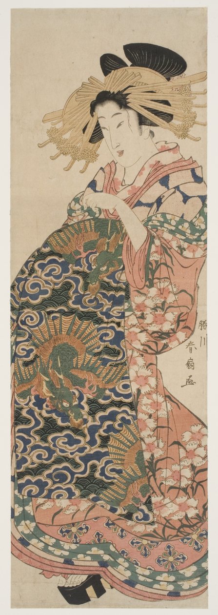 The Dragon Obi (puukiviprintti) tekijältä Katsukawa Shunzan