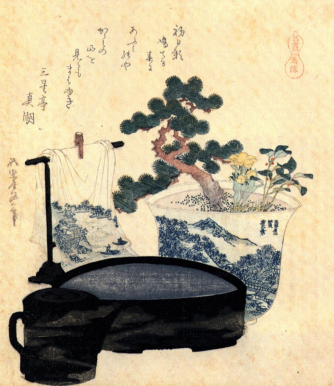 Lakattu pesuallas ja lammas tekijältä Katsushika Hokusai