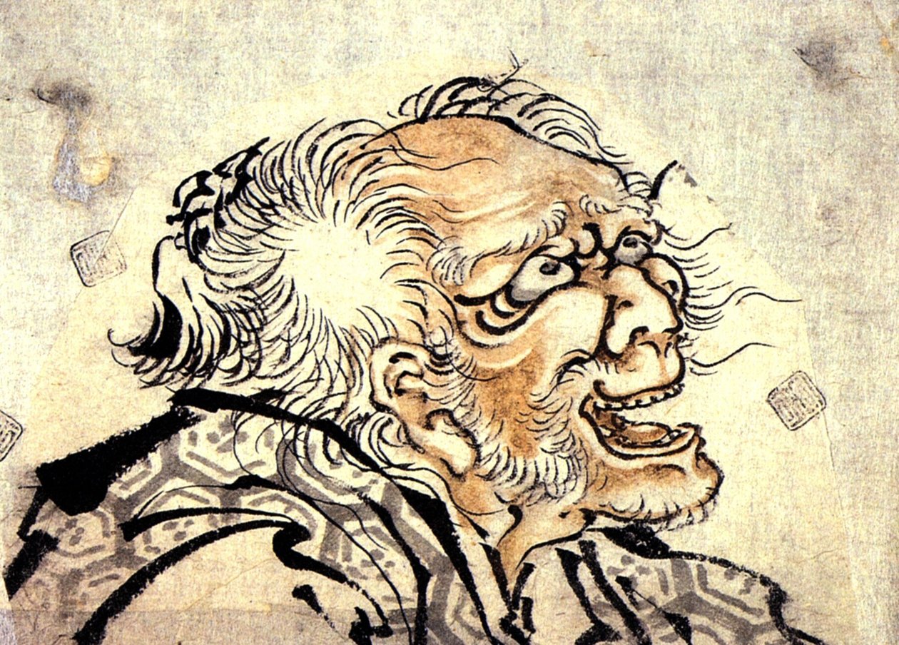 Vanhan miehen pää tekijältä Katsushika Hokusai