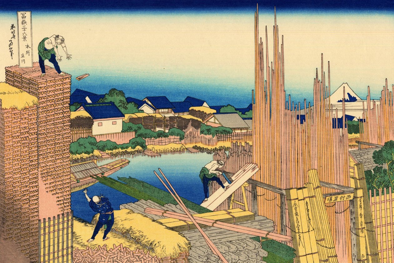 Honjo Tatekawa Honjon puutavara tekijältä Katsushika Hokusai