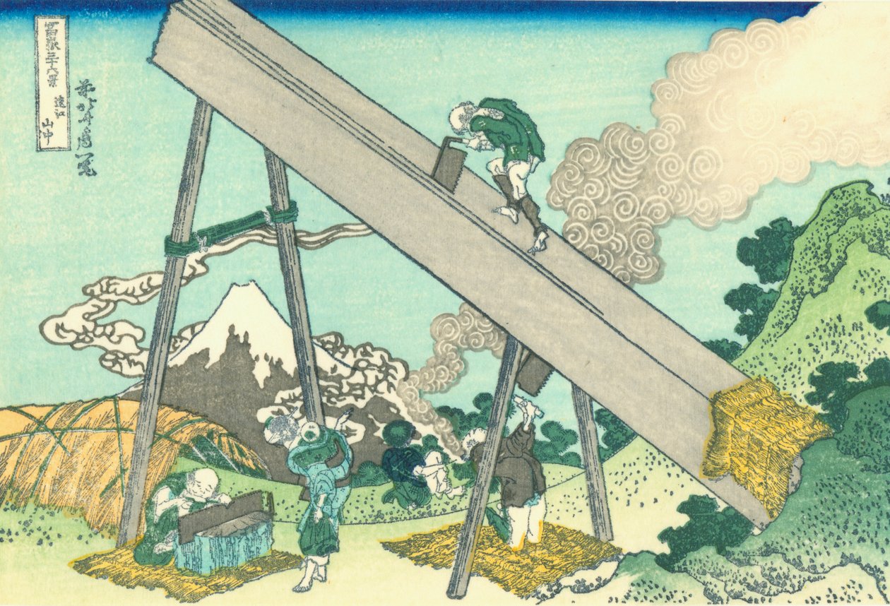 Totomin vuoristossa tekijältä Katsushika Hokusai