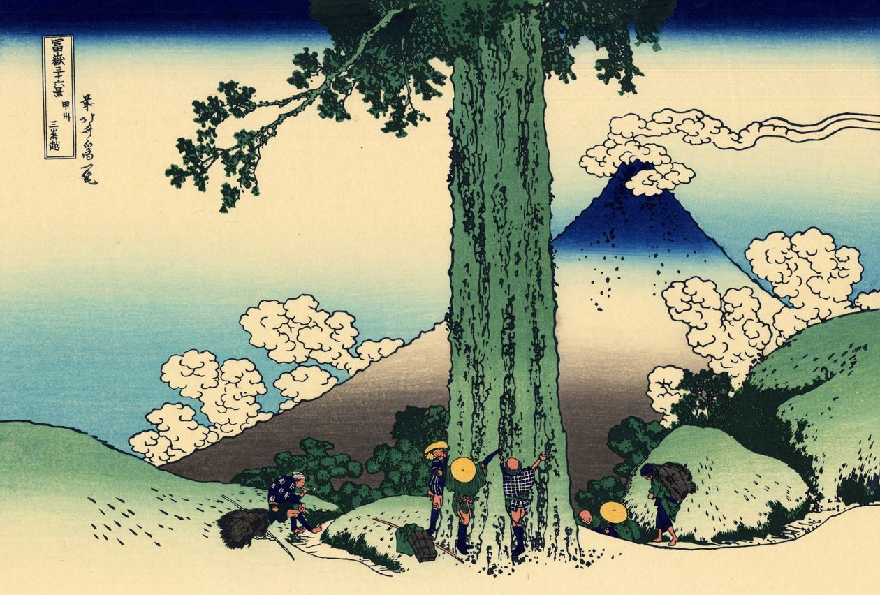 Mishima Pass Kain maakunnassa tekijältä Katsushika Hokusai