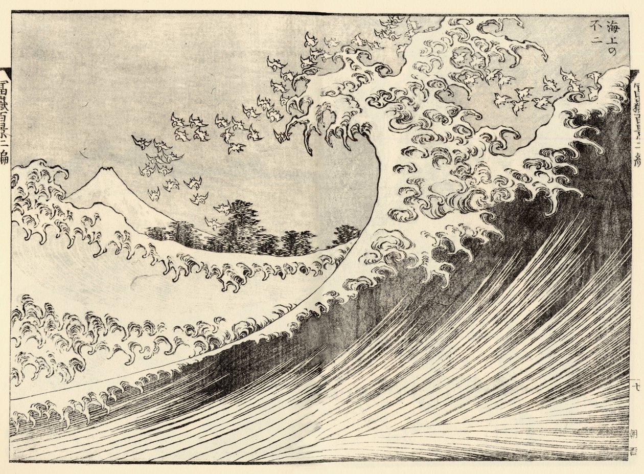 Suuri aalto 100 näkymästä Fujille, toinen osa tekijältä Katsushika Hokusai