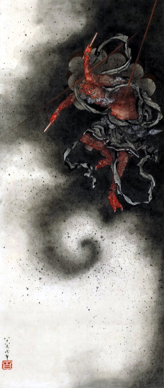 Ukkosen jumala tekijältä Katsushika Hokusai