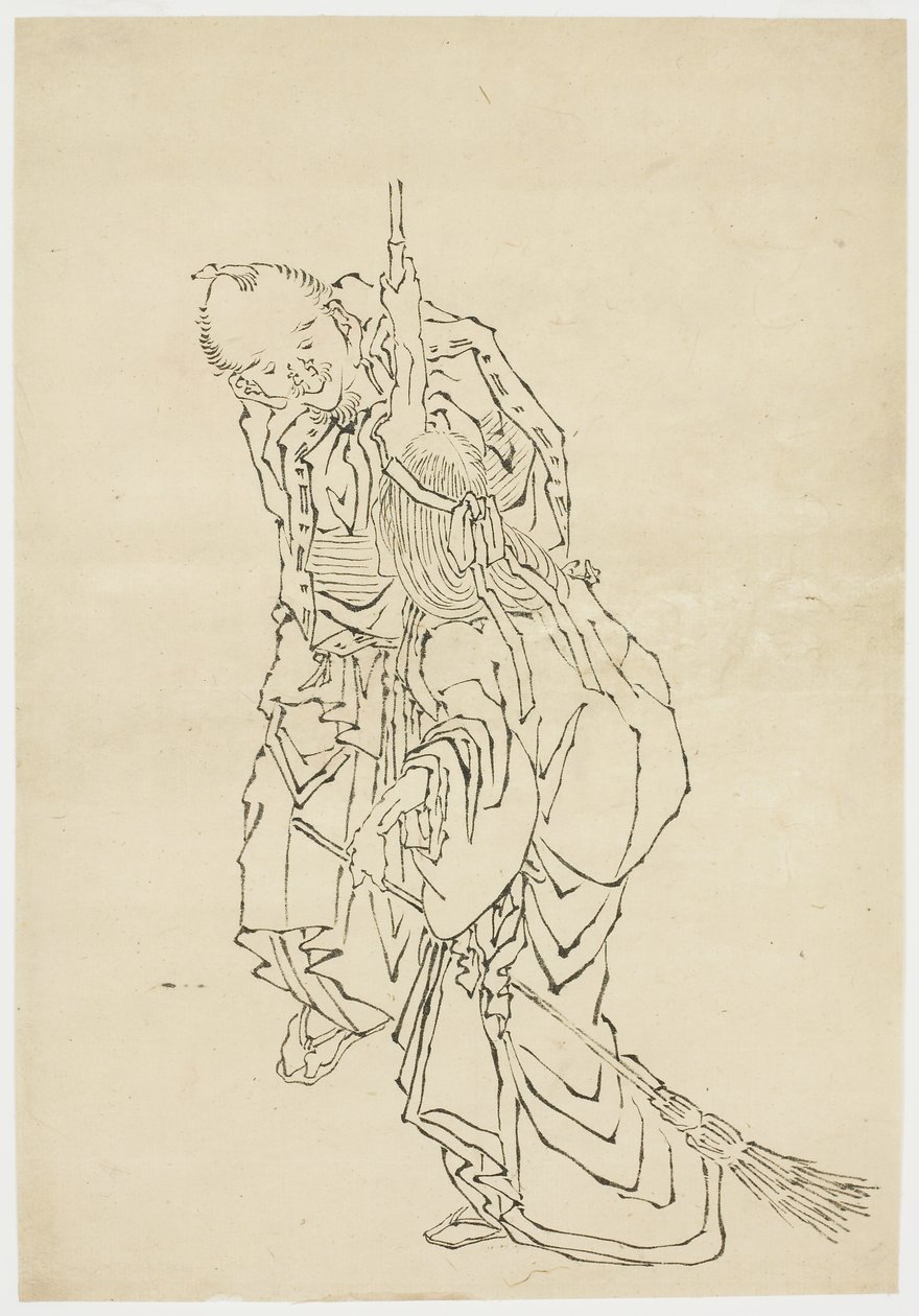 Jo and Uba; Theme of Takasago, ca. 1815-1849 (ink on paper) tekijältä Katsushika (school of) Hokusai