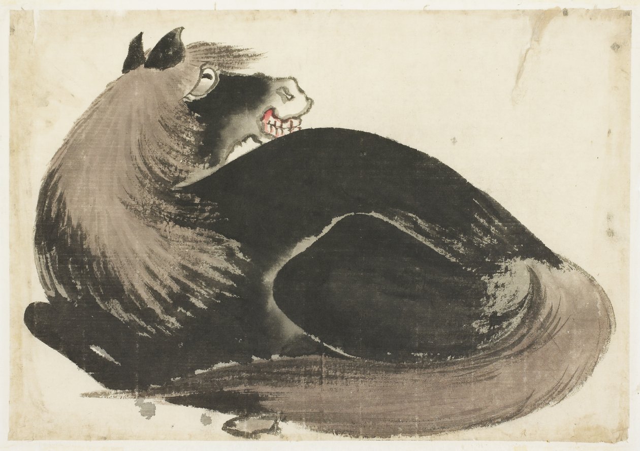 Makaava hevonen tekijältä Katsushika (school of) Hokusai
