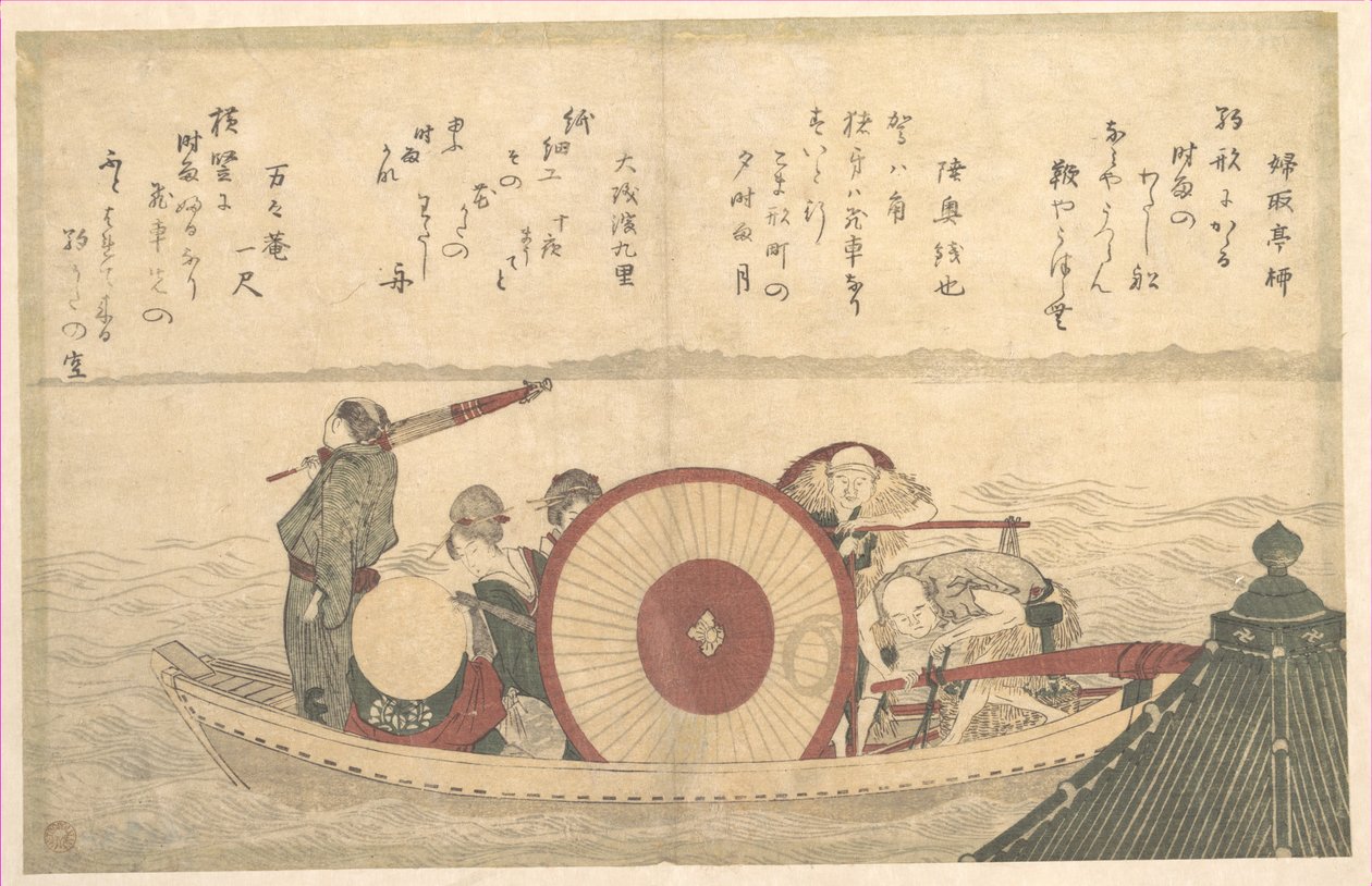 Lautta ylittää lahden tekijältä Katsushika Hokusai
