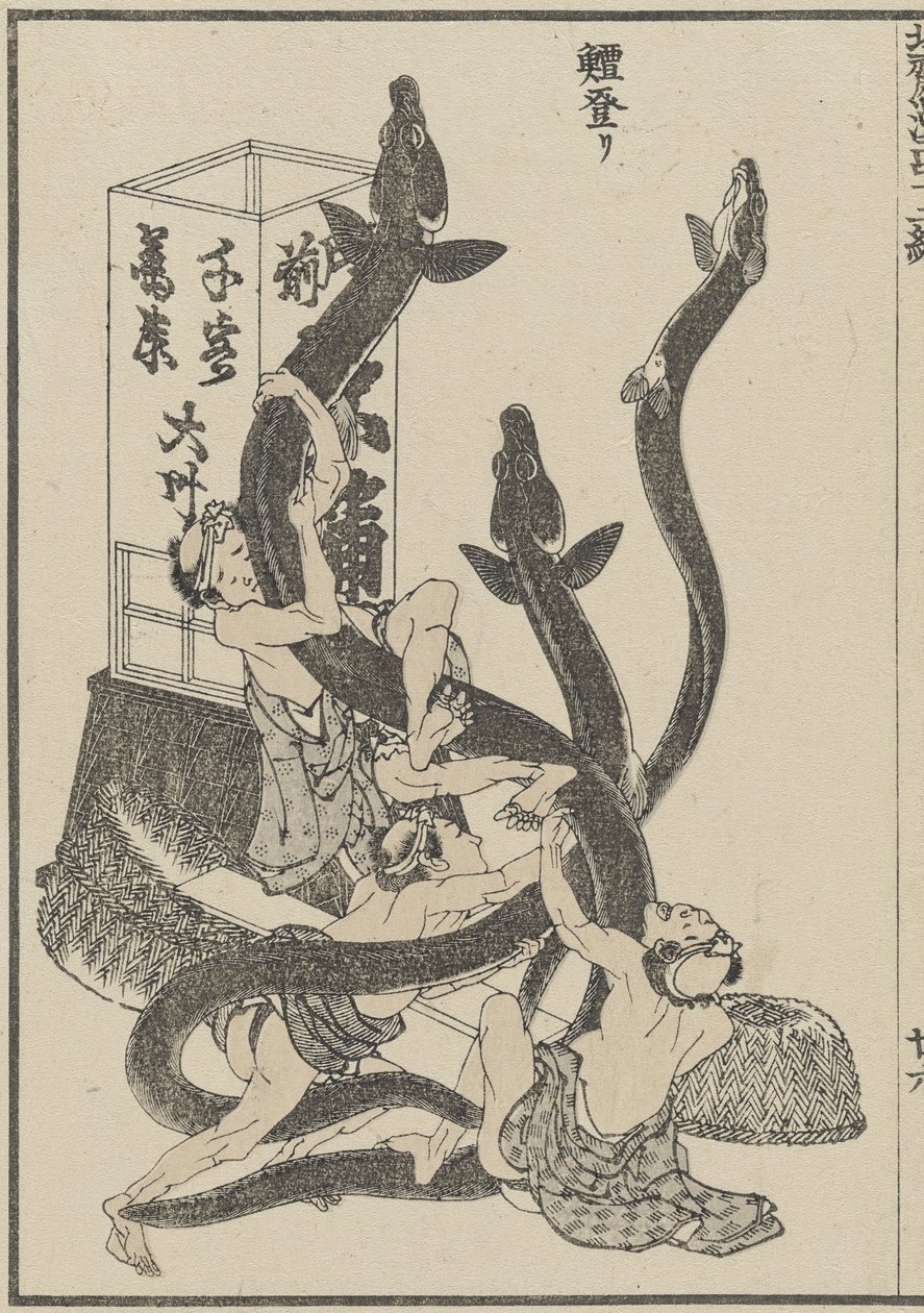 Big Ankeriaat, c. 1840 (puupainatus) tekijältä Katsushika Hokusai