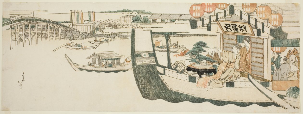 Veneilyjuhlat Sumida-joella tekijältä Katsushika Hokusai