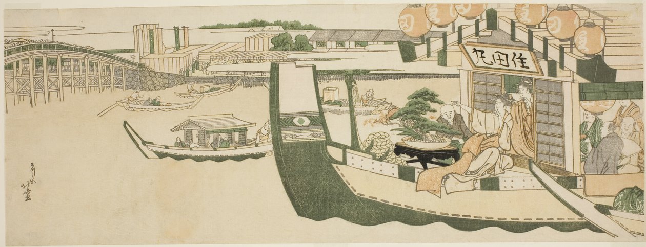 Veneilyjuhlat Sumida-joella tekijältä Katsushika Hokusai