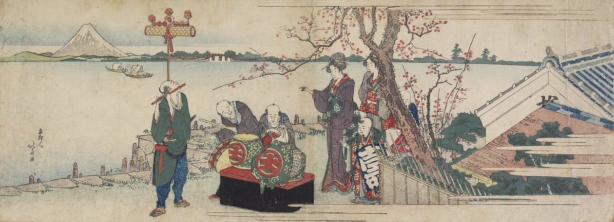 Daikagura-esiintyjät tekijältä Katsushika Hokusai