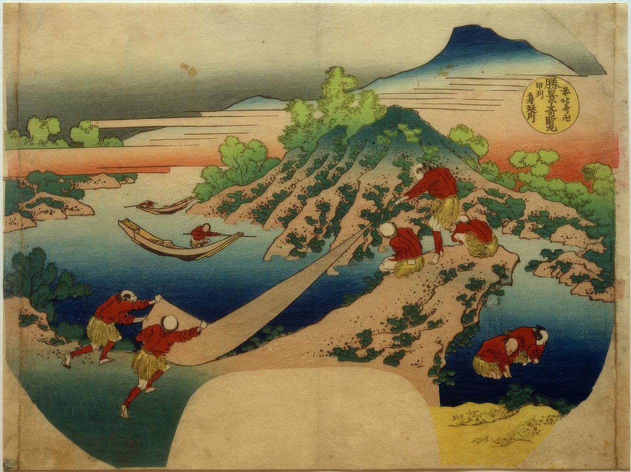 Der Fluss Minobu in der Provinz Kai tekijältä Katsushika Hokusai