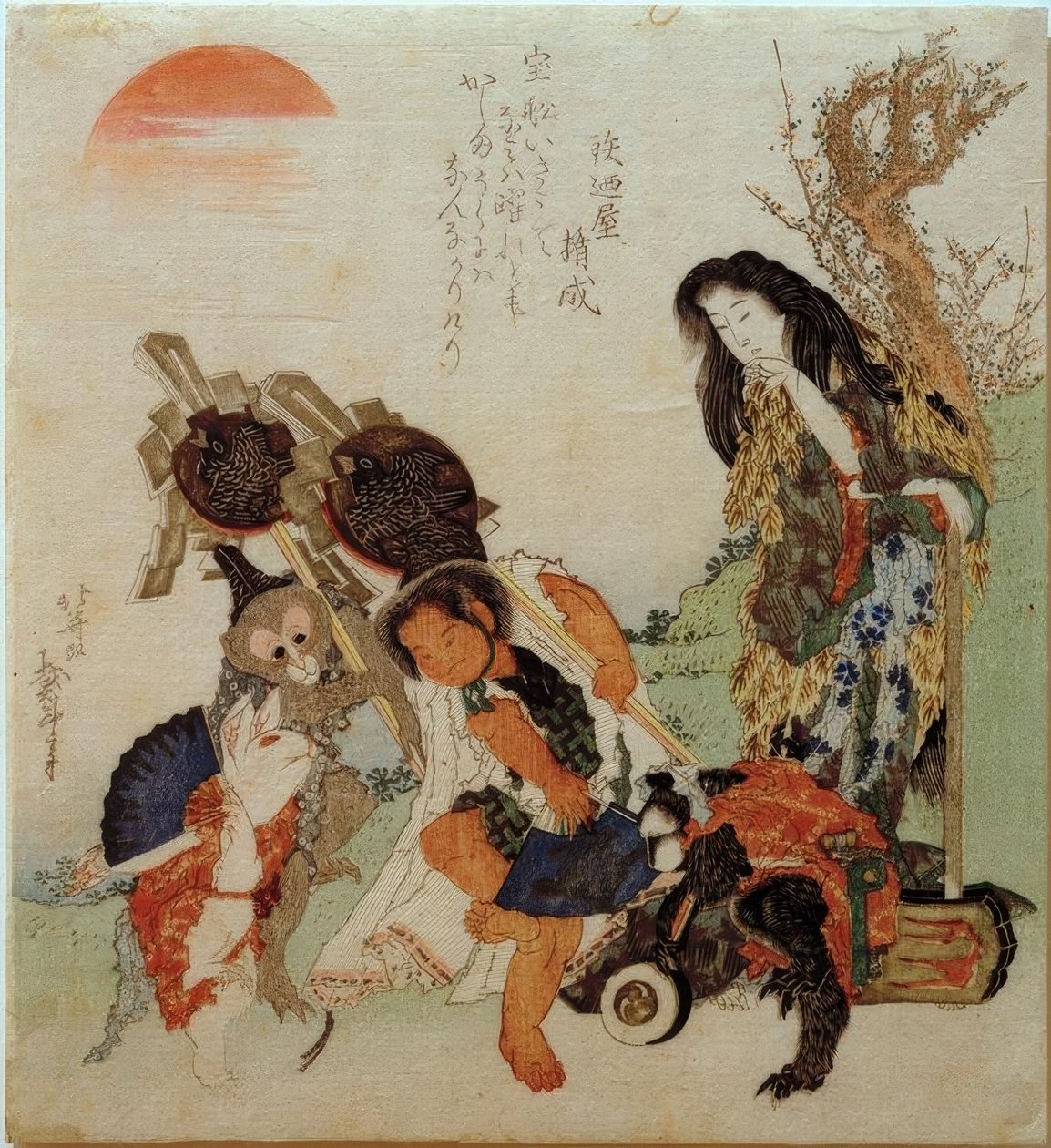 Vuorinainen ja Kintarô tekijältä Katsushika Hokusai