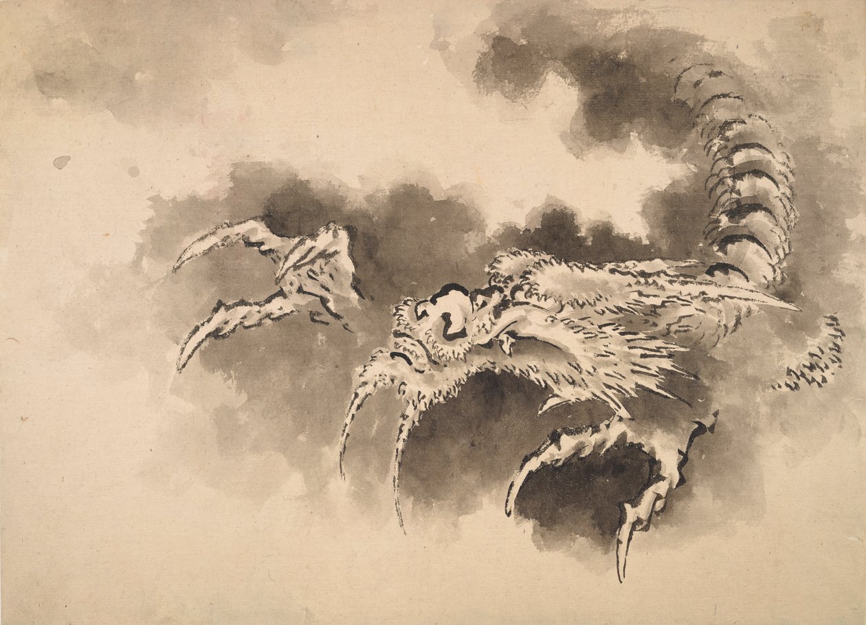 Pilvistä nouseva lohikäärme, Edo-kausi, 1800-luku. tekijältä Katsushika Hokusai