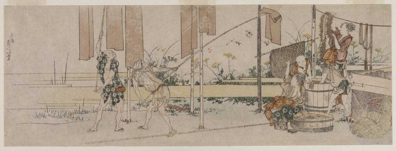 Värjäjät töissä tekijältä Katsushika Hokusai