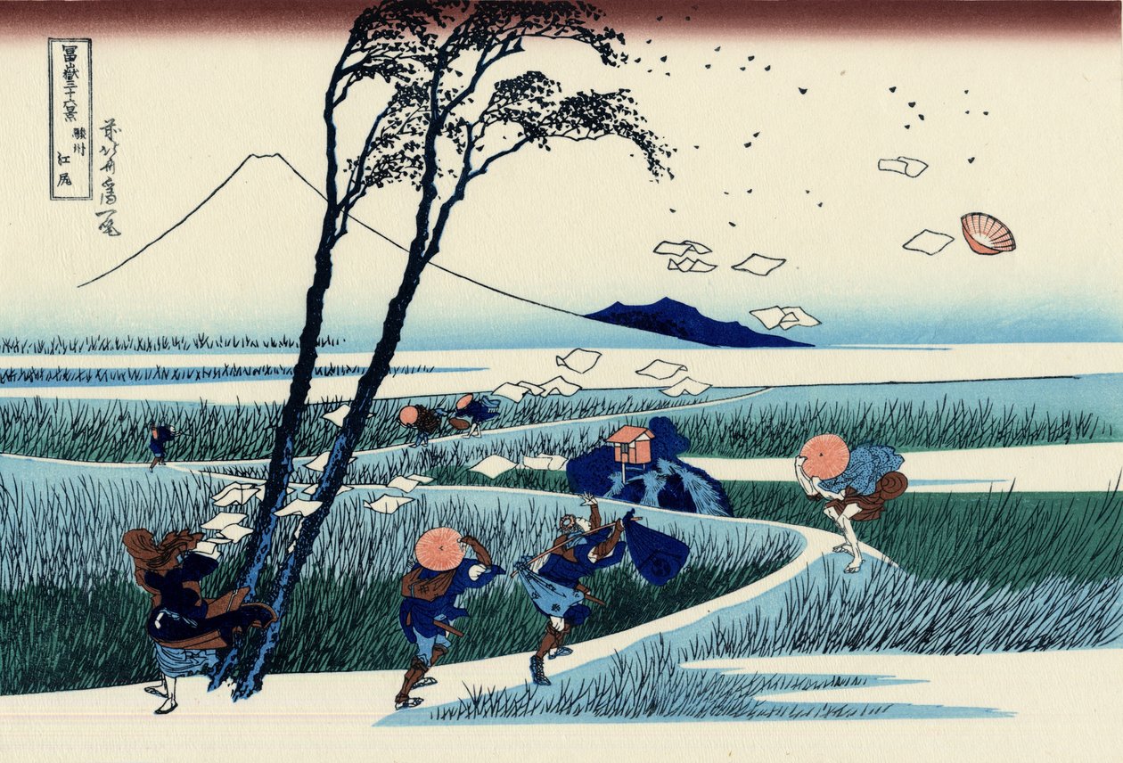 Ejiri Surugan maakunnassa, n. 1830 (puupainatus) tekijältä Katsushika Hokusai
