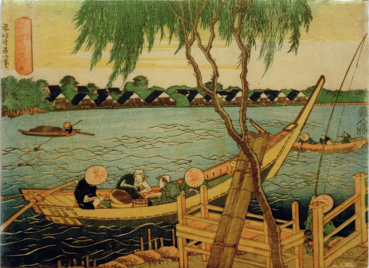 Pitkäsiimakalastus Miyato-joella tekijältä Katsushika Hokusai
