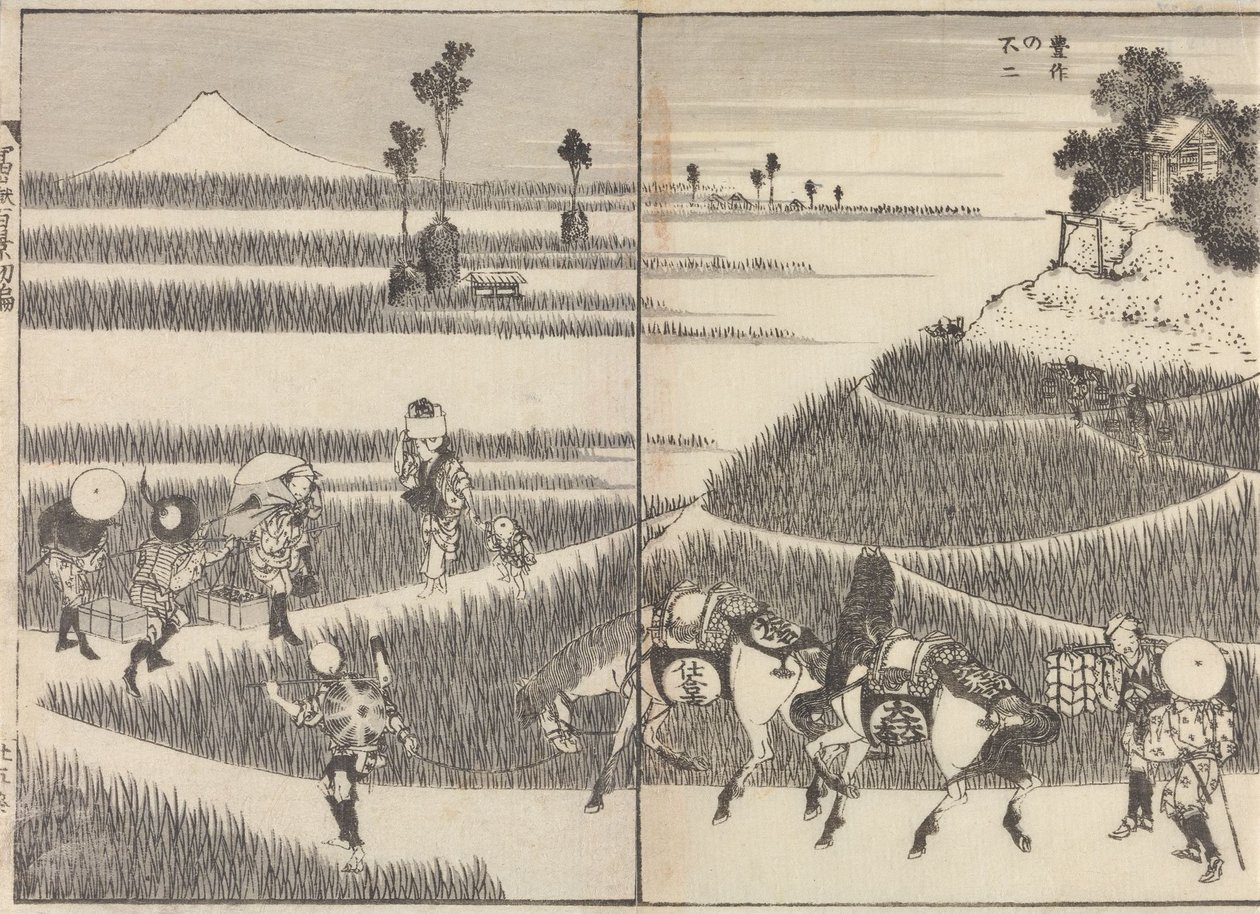 Teoksesta ”Sata näkymää Fuji-vuorelta” tekijältä Katsushika Hokusai