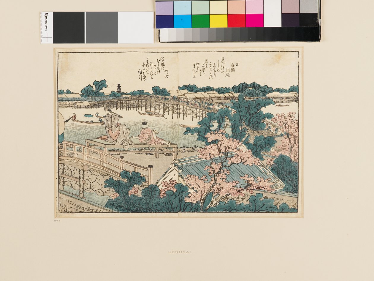 Sumida-joen kuvakirjasta. Katsaus molempiin rantoihin tekijältä Katsushika Hokusai