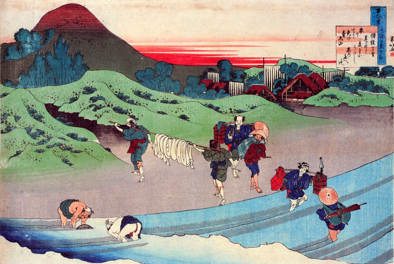 Sarjasta Sata runoa sadalta runoilijalta: Jito Tenno, c1830. tekijältä Katsushika Hokusai