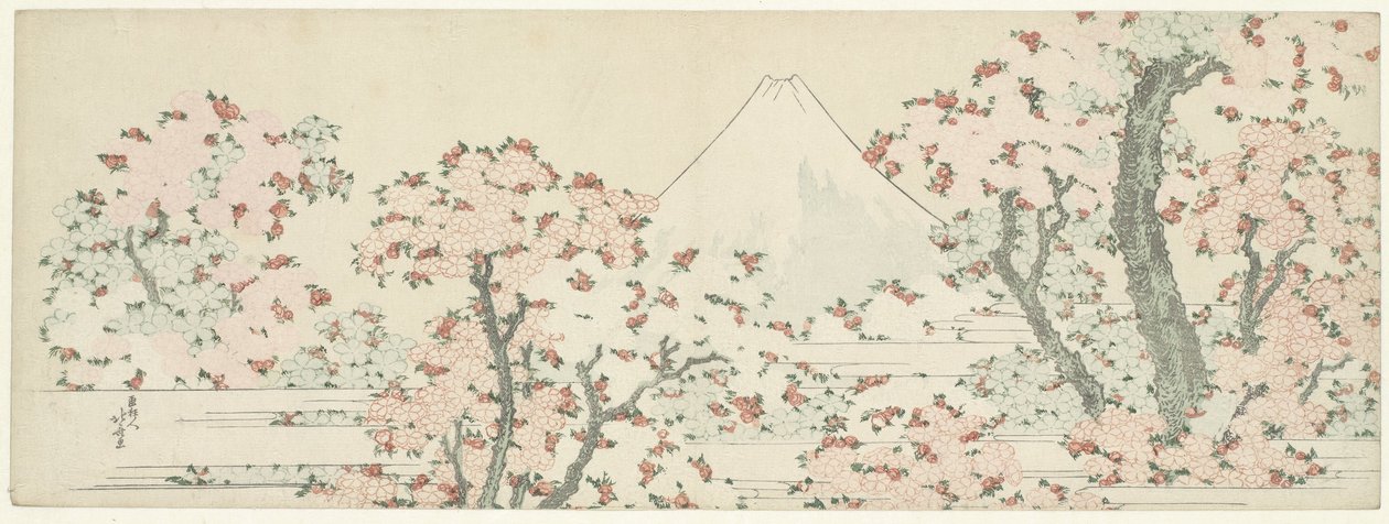 Fuji yli Cherry Blossom tekijältä Katsushika Hokusai