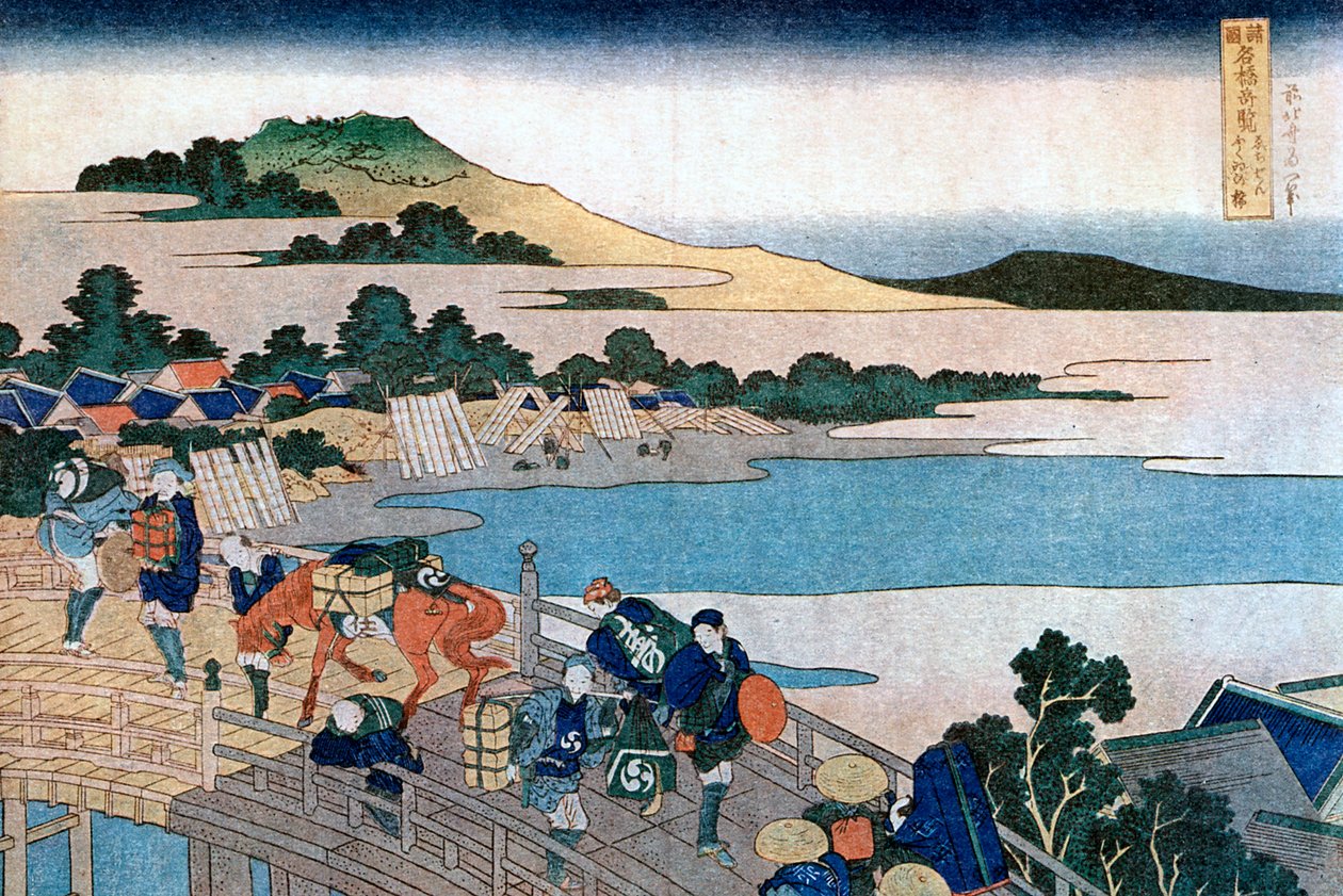 Fukui B Ri dge, P Rovinse of Echizen, c1785-1894. tekijältä Katsushika Hokusai
