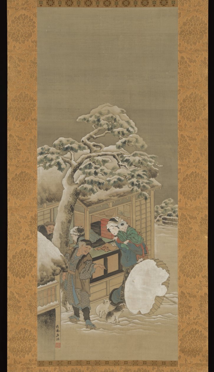 Kaupan edessä tekijältä Katsushika Hokusai