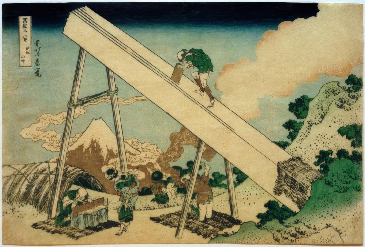 In den Bergen von Tôtômi tekijältä Katsushika Hokusai