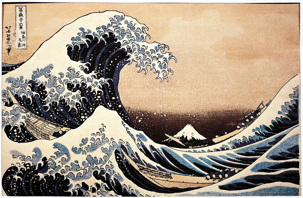 Japani, maalaus Suuresta aallosta tekijältä Katsushika Hokusai
