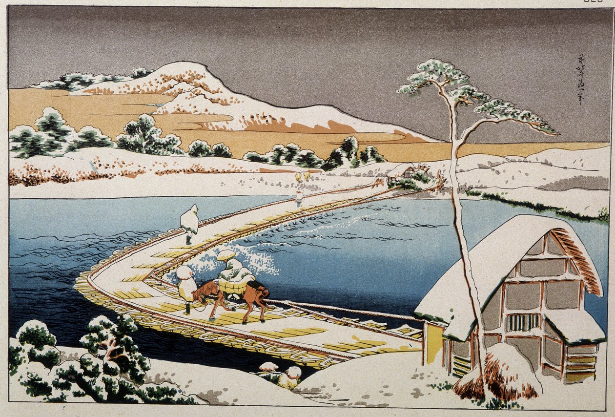 Japanilainen maisema - painatus Hokusai (print) tekijältä Katsushika Hokusai