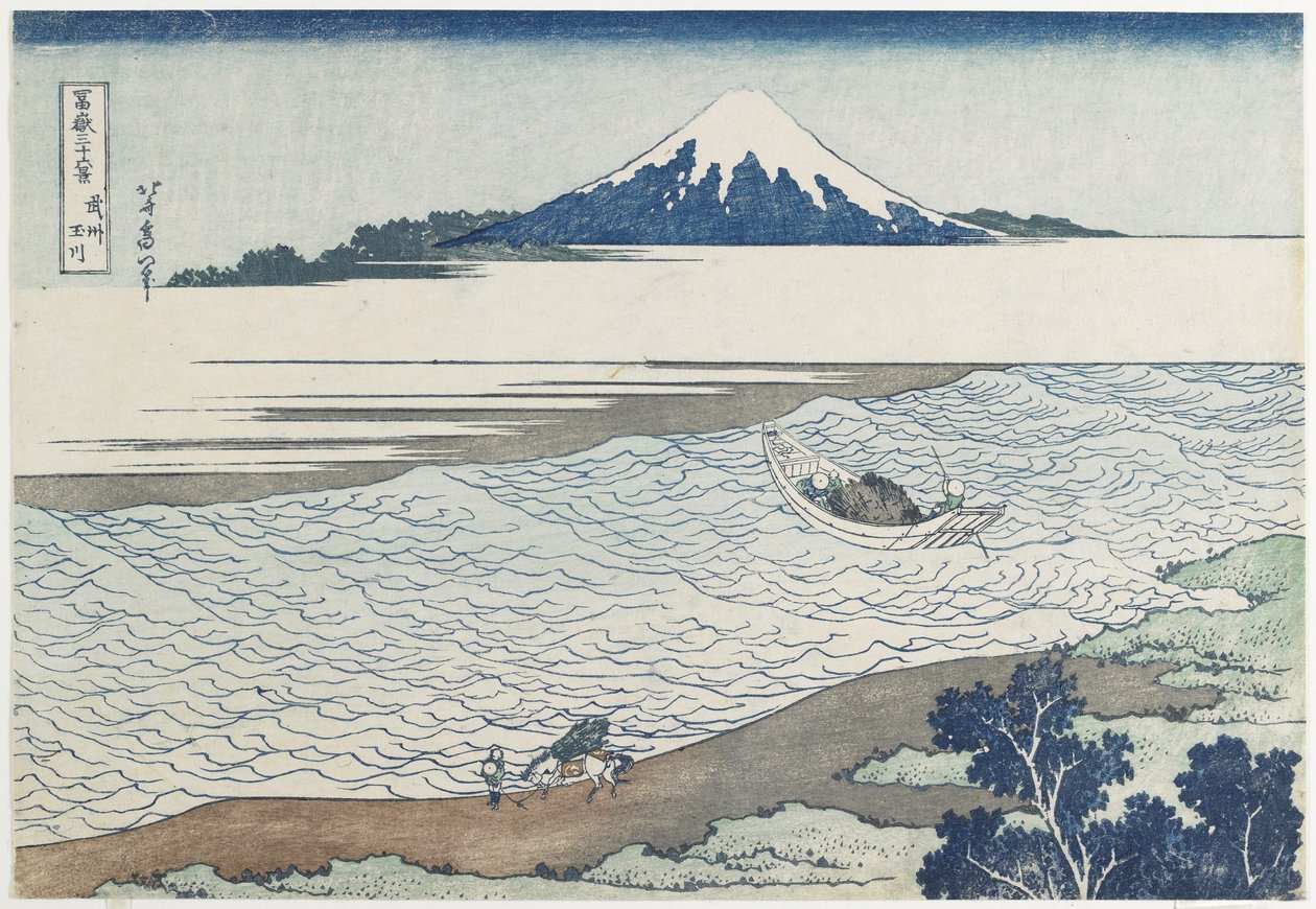 Jewel River Musashin maakunnassa, 1831-1834 tekijältä Katsushika Hokusai