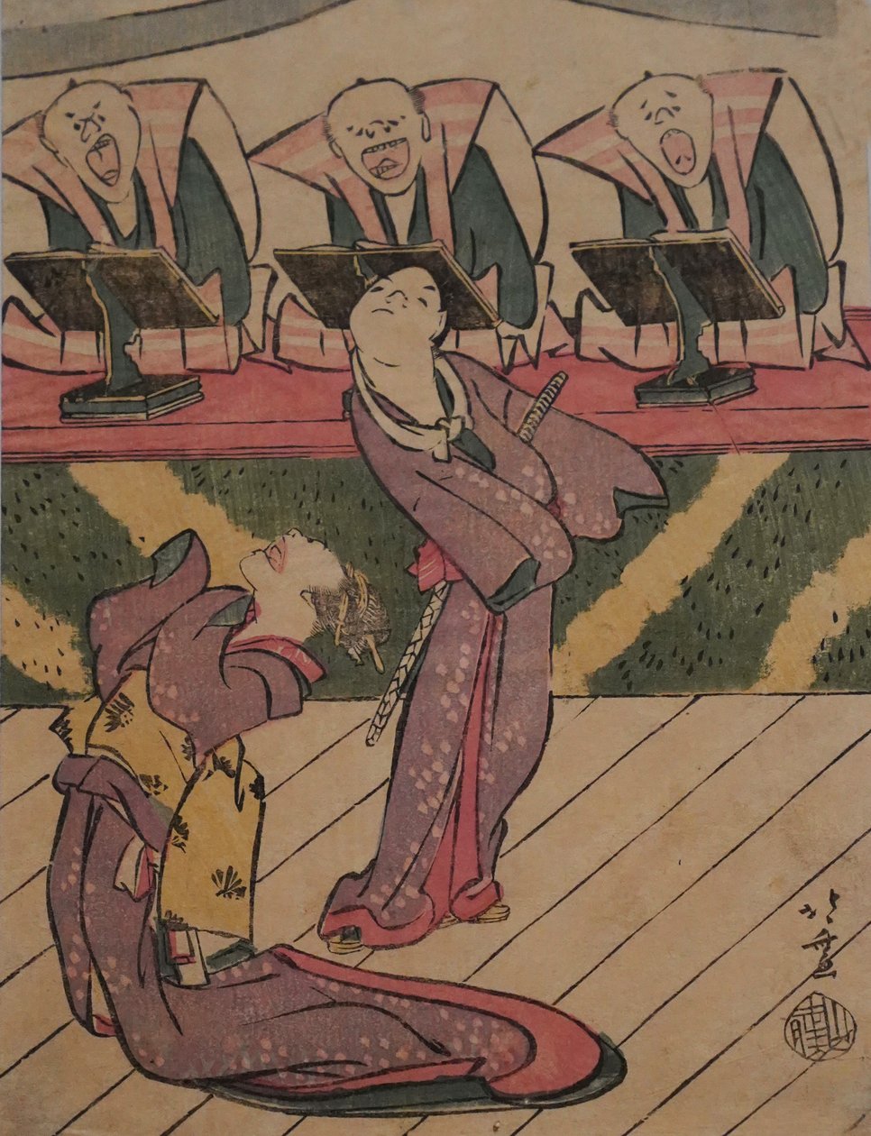 Kabuki-näyttämö, noin 1811-13 (vedos). tekijältä Katsushika Hokusai